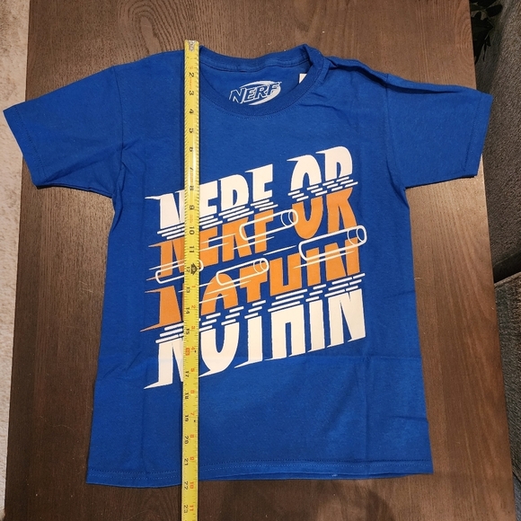 Blue short sleeve Nerf or Nothin shirt Size S (8) NWT - Picture 12 of 13
